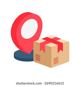Icono isométrico de la mini ilustración de la Locación. Uso Para El Concepto Moderno, Impresión, Ui, Ux Kit, Web Y Desarrollo De App. Vector Relacionado Con El Mercado, Negocios, Finanzas