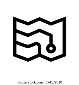 Location mini line, icon, background and graphic. The icon is black and white, linear  flat, vector, pixel perfect, minimal, suitable for web and print. 