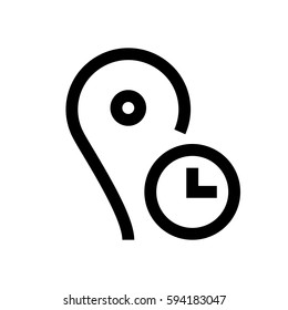 Location mini line, icon, background and graphic. The icon is black and white, linear  flat, vector, pixel perfect, minimal, suitable for web and print. 