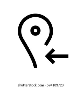 Location mini line, icon, background and graphic. The icon is black and white, linear  flat, vector, pixel perfect, minimal, suitable for web and print. 