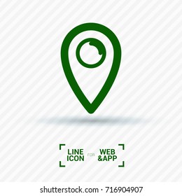 Location minimal vector icon. Marker flat line icon for websites and mobile minimalistic flat design.