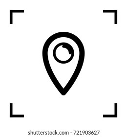 Location minimal vector icon. Marker flat line icon for websites and mobile minimalistic flat design.