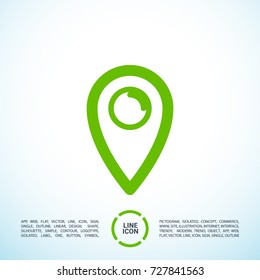 Location minimal vector icon. Marker flat line icon for websites and mobile minimalistic flat design.