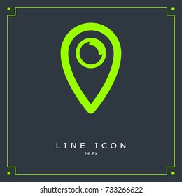 Location minimal vector icon. Marker flat line icon for websites and mobile minimalistic flat design.