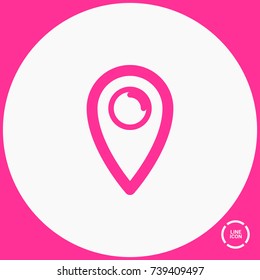 Location minimal vector icon. Marker flat line icon for websites and mobile minimalistic flat design.