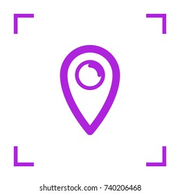 Location minimal vector icon. Marker flat line icon for websites and mobile minimalistic flat design.