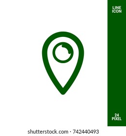 Location minimal vector icon. Marker flat line icon for websites and mobile minimalistic flat design.