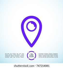 Location minimal vector icon. Marker flat line icon for websites and mobile minimalistic flat design.