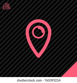 Location minimal vector icon. Marker flat line icon for websites and mobile minimalistic flat design.