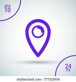 Location minimal vector icon. Marker flat line icon for websites and mobile minimalistic flat design.