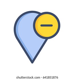 Location Minus Icon Vector Illustration 