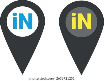 IN Location – Modern Pin Logo Design