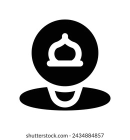 location mosque icon. vector glyph icon for your website, mobile, presentation, and logo design.