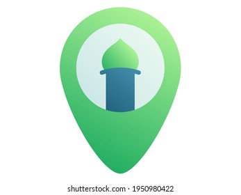 location mosque praying single isolated icon with smooth style