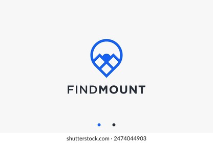 location with mountain logo design vector silhouette illustration