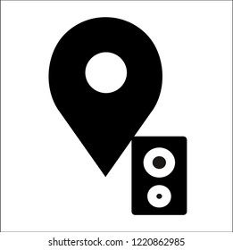 LOCATION MUSIC SPEAKER VECTOR ICON