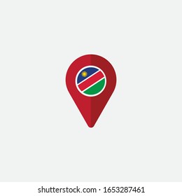 Location - Namibia circle flag graphic element Illustration template design
