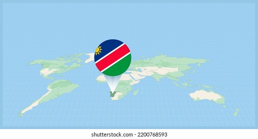 Location Namibia On World Map Marked Stock Vector Royalty Free   Location Namibia On World Map 260nw 2200768593 