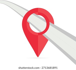 Location navigation icon that containing a road inside it