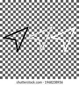 La ubicación o la marca de navegación sitúan el icono negro delgado, gris, blanco. Concepto emblemático. Símbolo aislado a la moda de estilo plano, para: ilustración, contorno, logotipo, móvil, aplicación, diseño, web, ui, ux. EPS vectorial 10