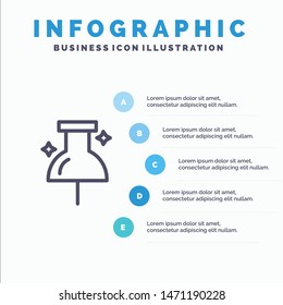 Location, Navigation, Pin Line icon with 5 steps presentation infographics Background. Vector Icon Template background