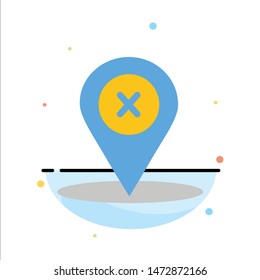 Location, Navigation, Place, delete Abstract Flat Color Icon Template