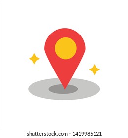 Location, Navigation, Place  Flat Color Icon. Vector icon banner Template