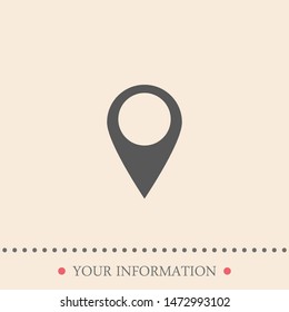 A location and navigation symbol and mark on the map icon.A sign of a route. An illustration of gps navigation and coordinates . The signn jf location.