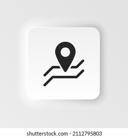 Location, navigation vector icon. Simple element neumorphic style illustration Location, navigation vector icon. Material concept vector illustration.