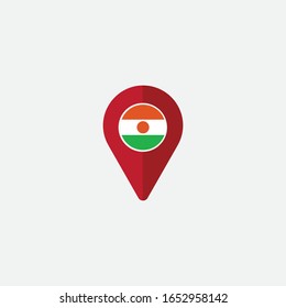 Location - Niger circle flag graphic element Illustration template design