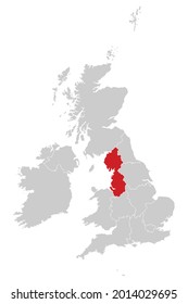 Location of North West England in United Kingdom Map Vector