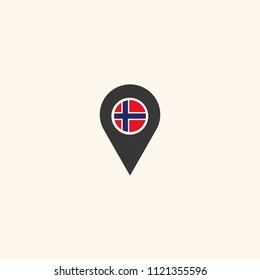 Location Norway flag silhouette vector illustration
