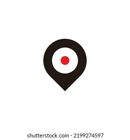 Location, Off, Geometric Symbol Simple Logo Vector