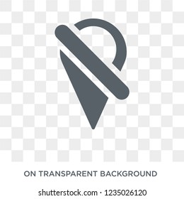 Location off icon. Trendy flat vector Location off icon on transparent background from Maps and Locations collection. 