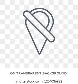 Location off icon. Trendy flat vector Location off icon on transparent background from Maps and Locations collection. High quality filled Location off symbol use for web and mobile
