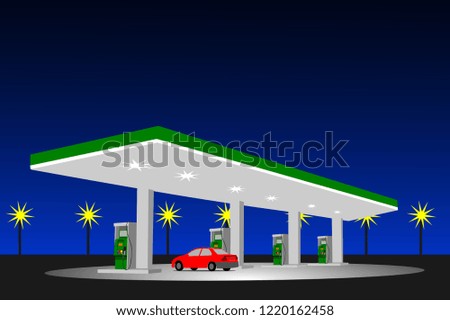 Location of oil pump at night oil There is a blue sky as the background.