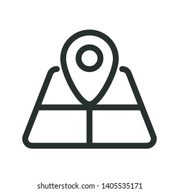 location on city map - minimal line web icon. simple vector illustration. concept for infographic, website or app.