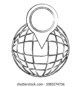 location on global map pin gps navigation concept