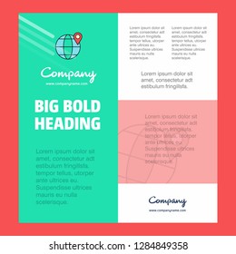 Location on globe Business Company Poster Template. with place for text and images. vector background