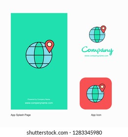 Location on globe Company Logo App Icon and Splash Page Design. Creative Business App Design Elements