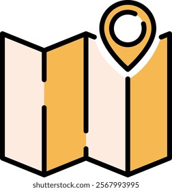 Location on map line icon. Navigation outline vector sign. Geolocation linear style pictogram. Symbol, logo illustration. Editable stroke.
