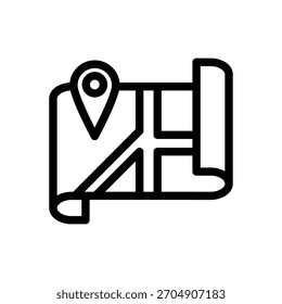 Lage auf der Karte Gliederungssymbol Vektordesign gut für Web oder mobile App