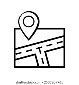 Locación en el mapa. Ubicaciones específicas marcadas en el mapa. Icono de ubicación. Estilo de diseño de esquema. Viajes, navegación, mapas, envío. diseño de Plantilla de Vector