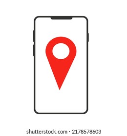 Location on the phone. Vector illustration
