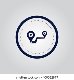 location on road icon vector illustration