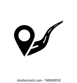 Location on road vector icon
