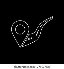 Location on road vector icon