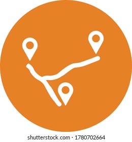 Location optimization icon / orange vector