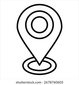 Localização do Vetor de Ilustração do Ícone de Contorno
