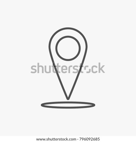 Location outline icon on white backround